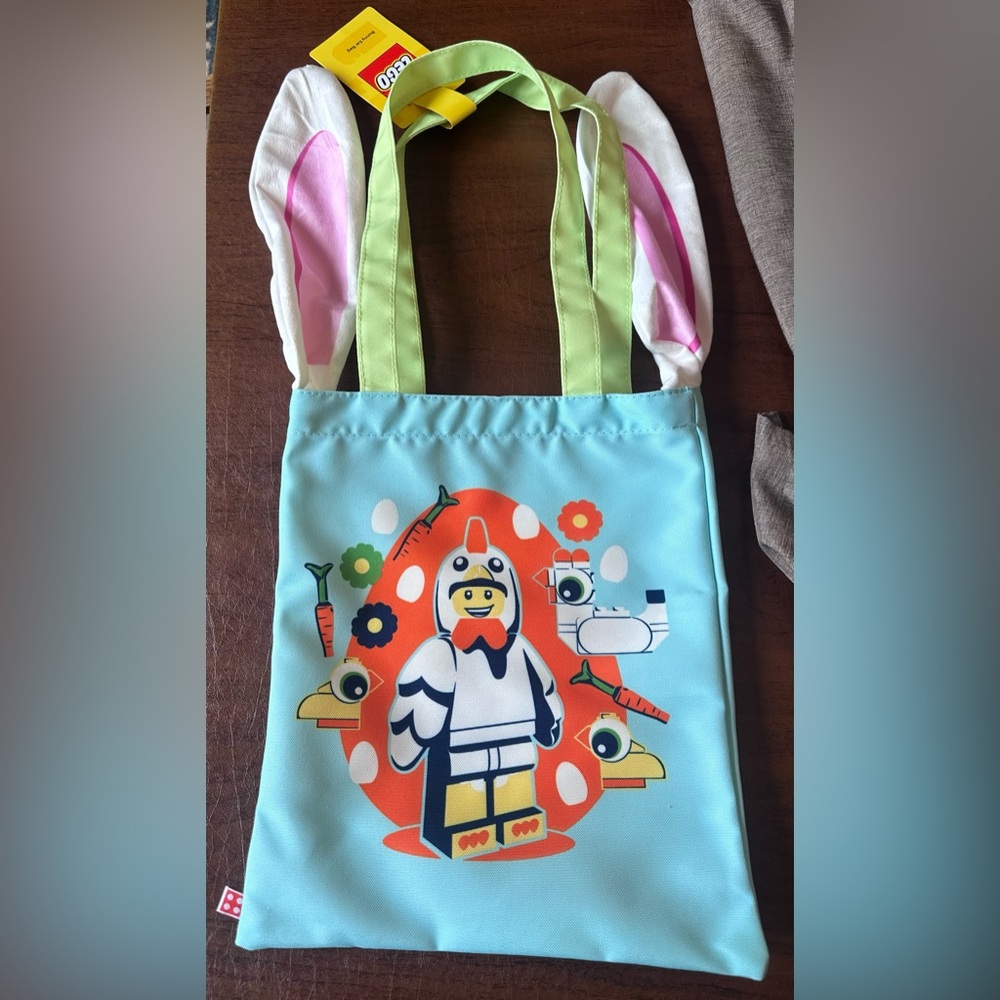 NWT LEGO BUNNY EAR BAG EASTER BAG LEGO EASTER BASKET CHICKEN MINIFIGURE MINIFIG